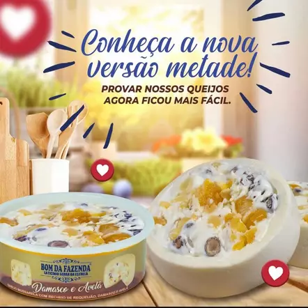 Queijo recheado damasco avelã