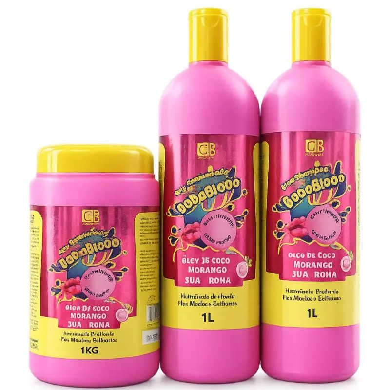KIT 3 ITENS BABABLOOO TUTTI FRUIT 1L