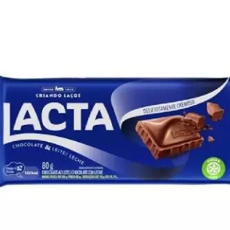 Barra De Chocolate Ao Leite Lacta 80