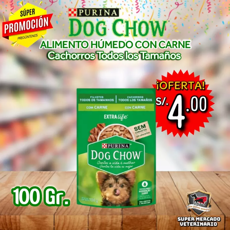 DOG CHOW Cachorros Tds Rzs. 100 GR.