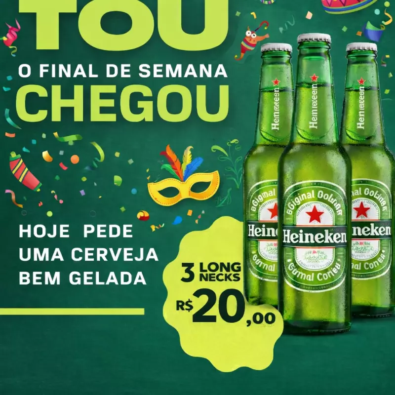 HEINEKEN LONG | 3 POR R$20,00