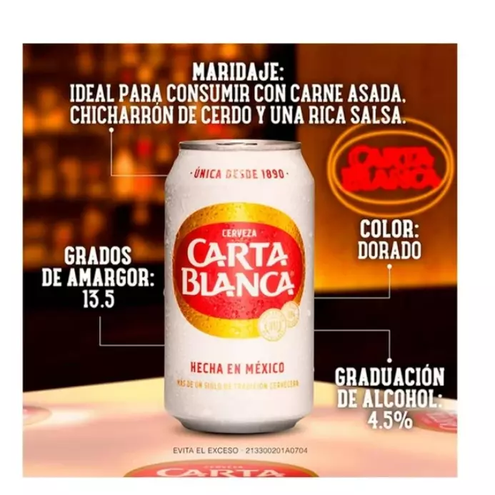 Cerveza Clara Carta Blanca 355 ml