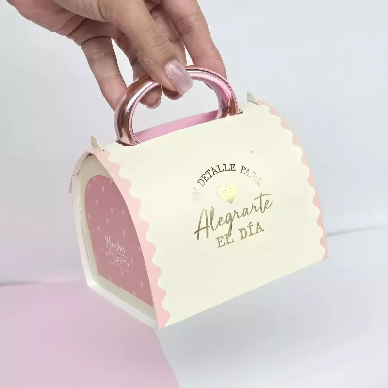Caja Mug Rosada Estampada alegrarte