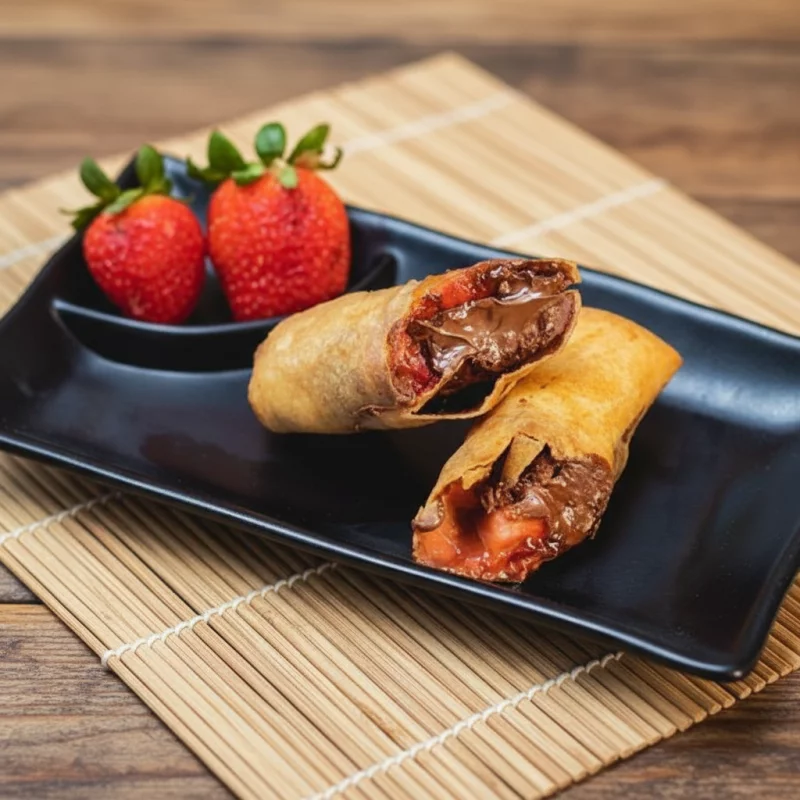 Harumaki morango e Brigadeiro