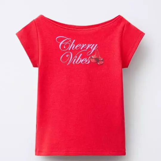 CAMISETA ESTAMPADA ZARA, ROJA