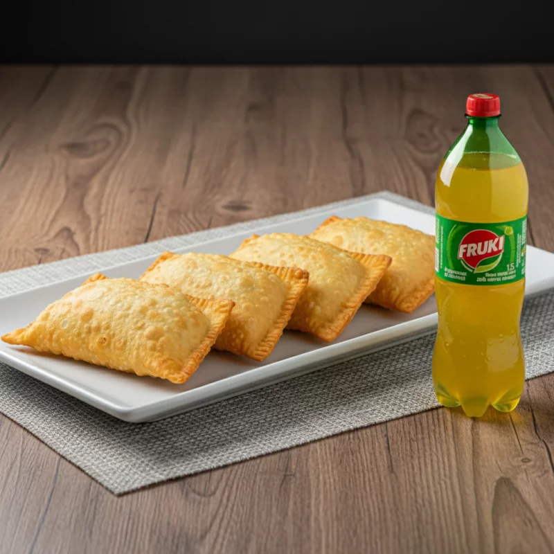 4 Pastéis Médios + Fritas
