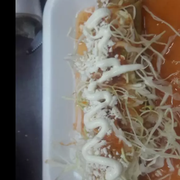 FLAUTAS CON SALSA ROJA CARNE O POLLO