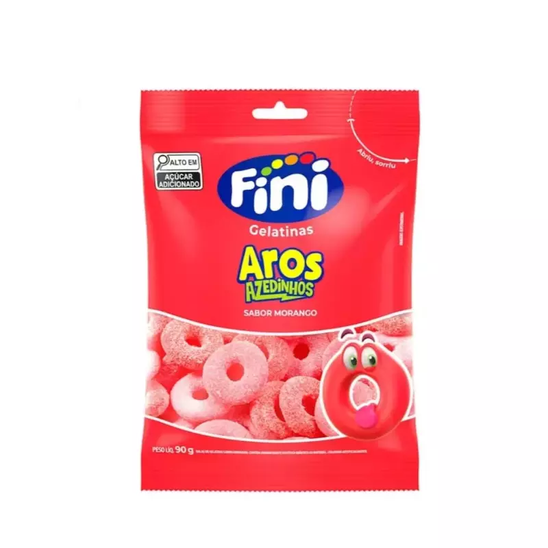 Fini Aros Azedinhos de Morango 80g