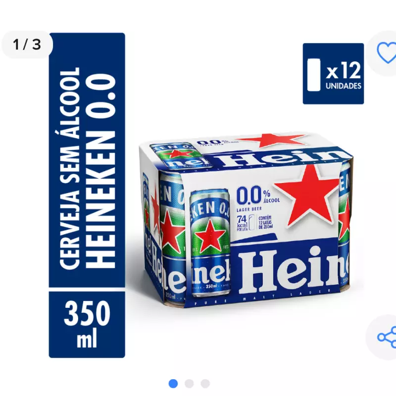 HEINEKEN ZERO 350ML CX/12 UND