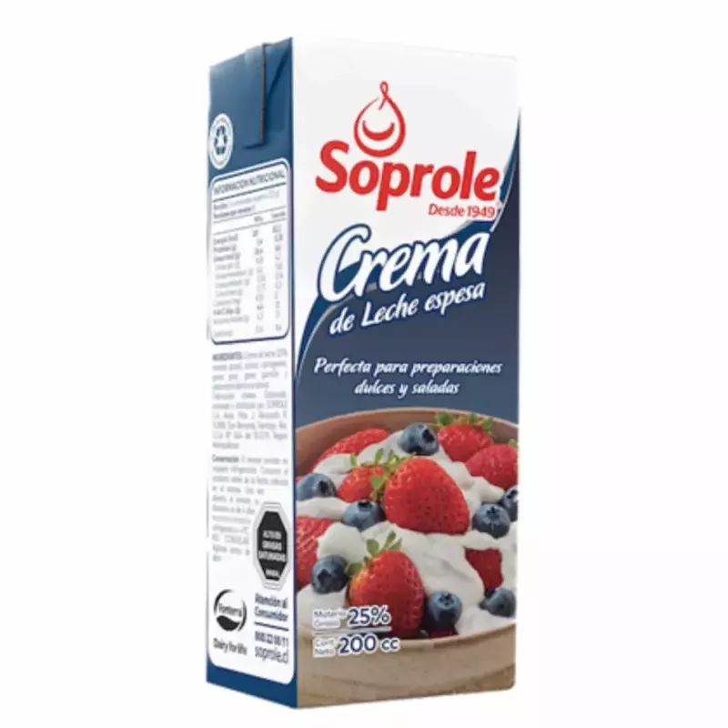 CREMA DE LECHE 200ML SOPROLE