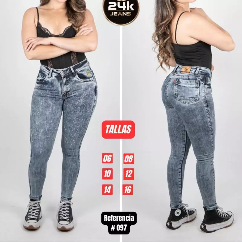 Jeans Skinny 24K Gold Stones