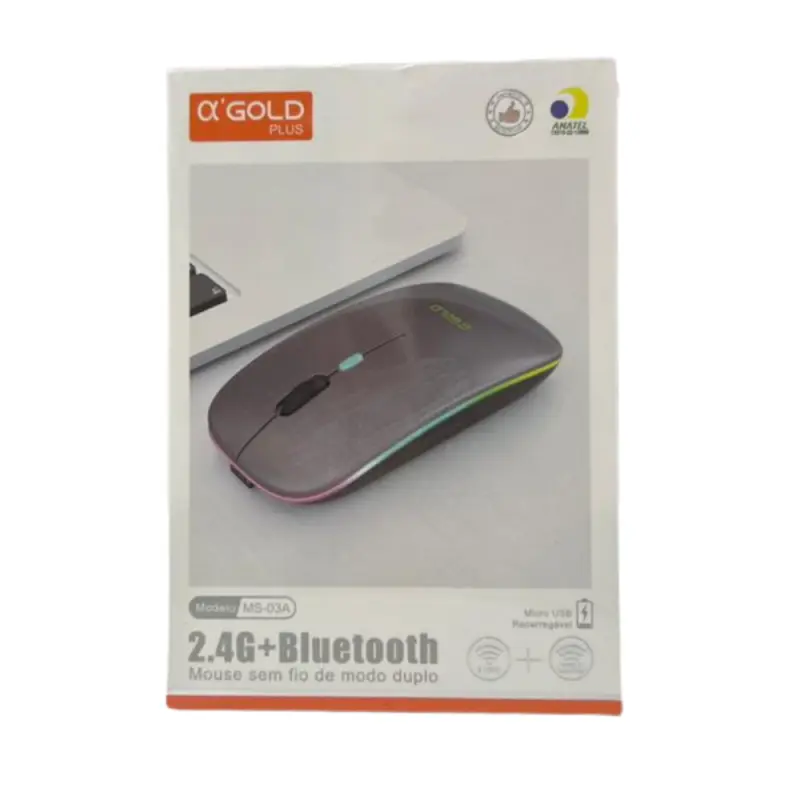 MOUSE S/FIO GOLD RECARREGAVEL MS-03A