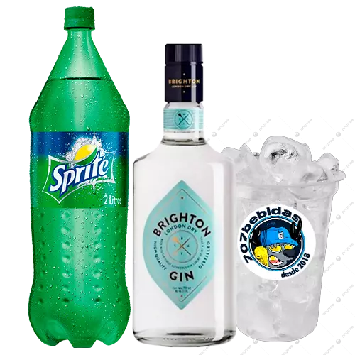 GIN BRIGHTON + 1 SPRITE  + HIELO