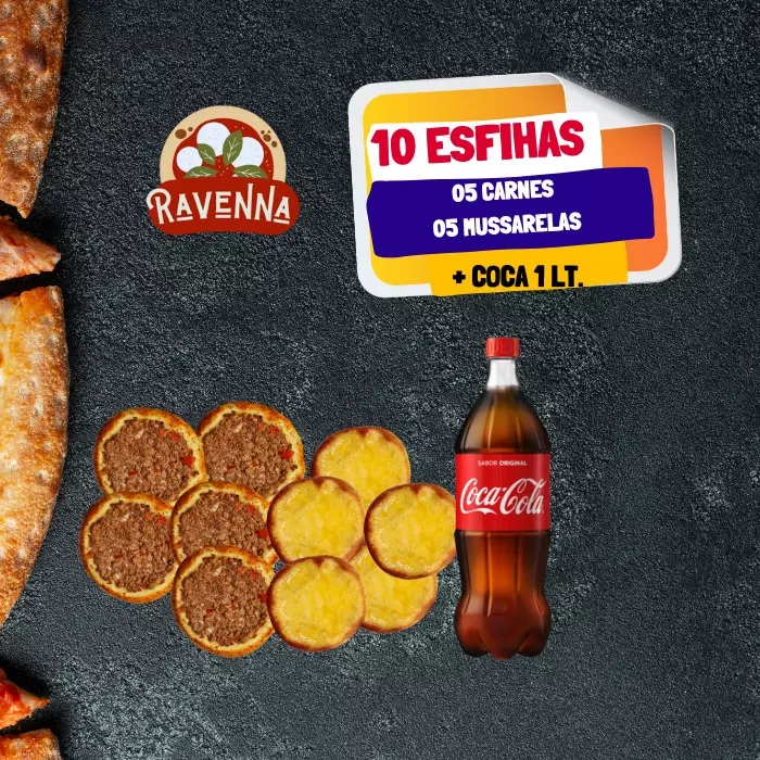 05CARNE E 05 MUSSARELA + coca 1 Lit