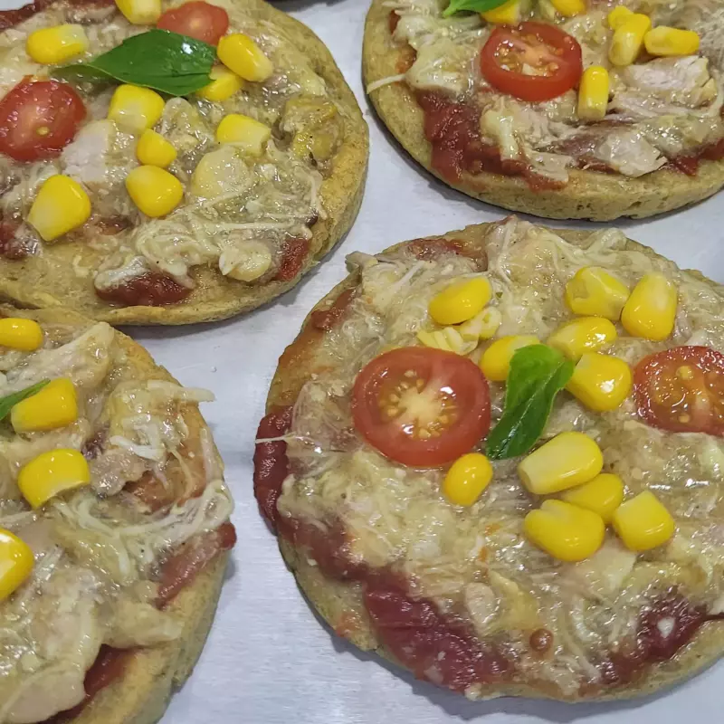 Mini pizza de frango