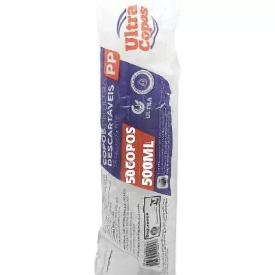 COPO PP ULTRA LISO 500ML TRANSP.