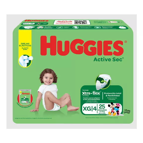 PAÑALES HUGGIES ACTIVE SEC ETAPA 2