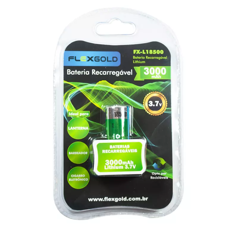 BATERIA RECARREGÁVEL FLEX FX-L18500