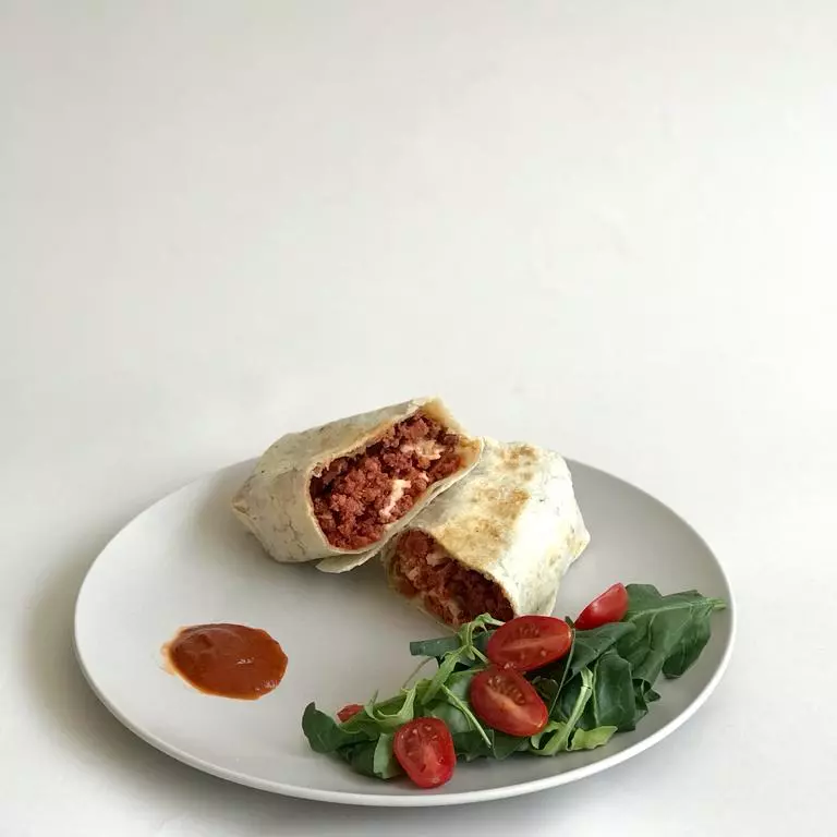 BURRITO NORTEÑO FRIJOL,CHORIZO+CAFE