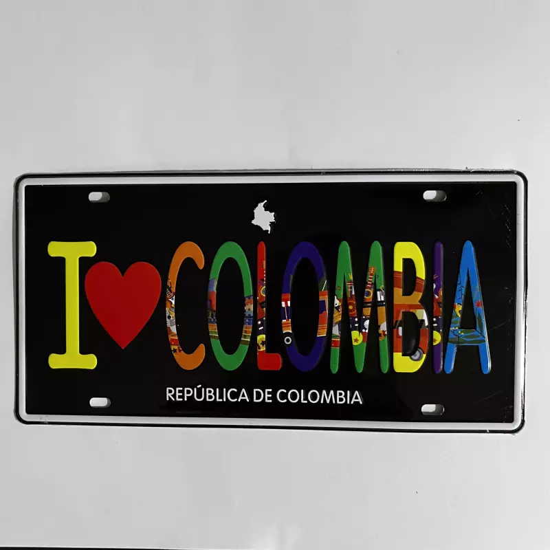 Placa Negra Colombia Grande