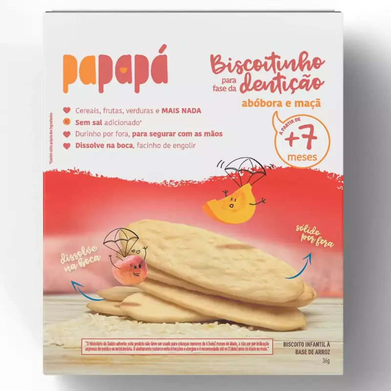 Biscoito Dentição Maça e Abóbora +7m