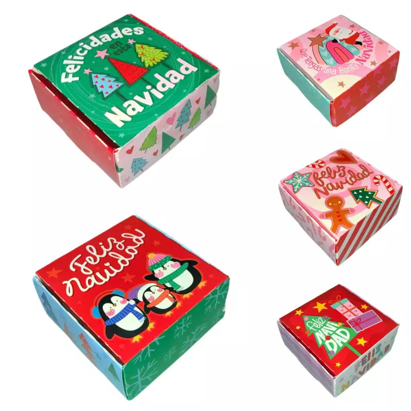12 Caja Regalo (7x7) Navidad Surtida