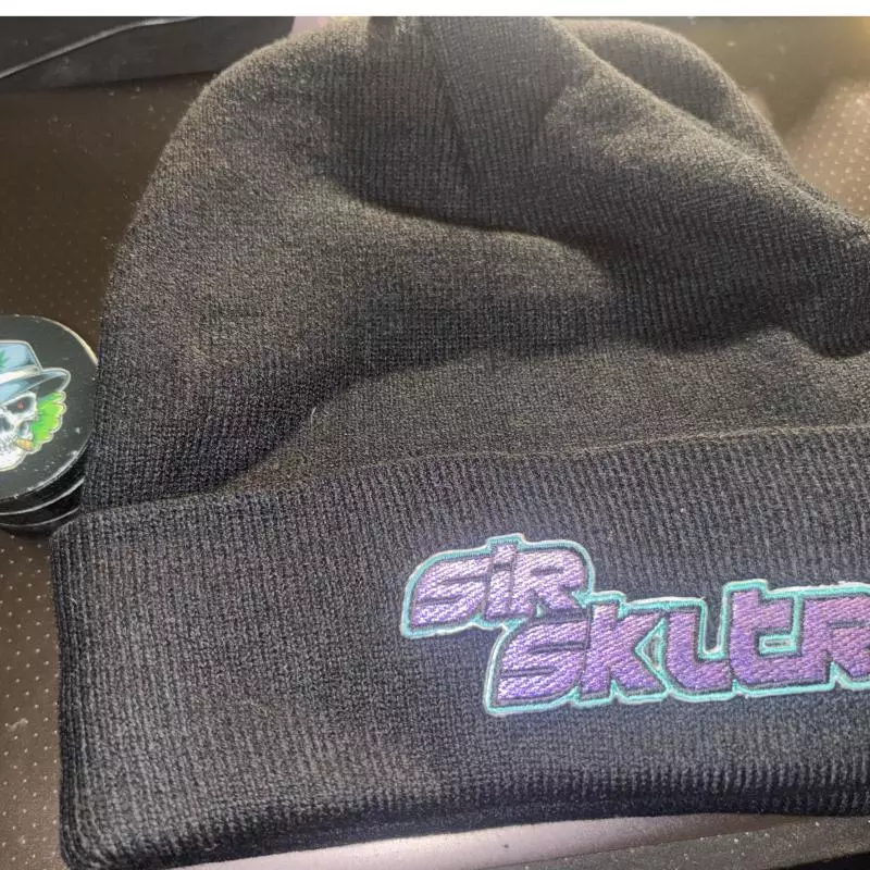 Stitched SS Text Logo Beanie (Black)