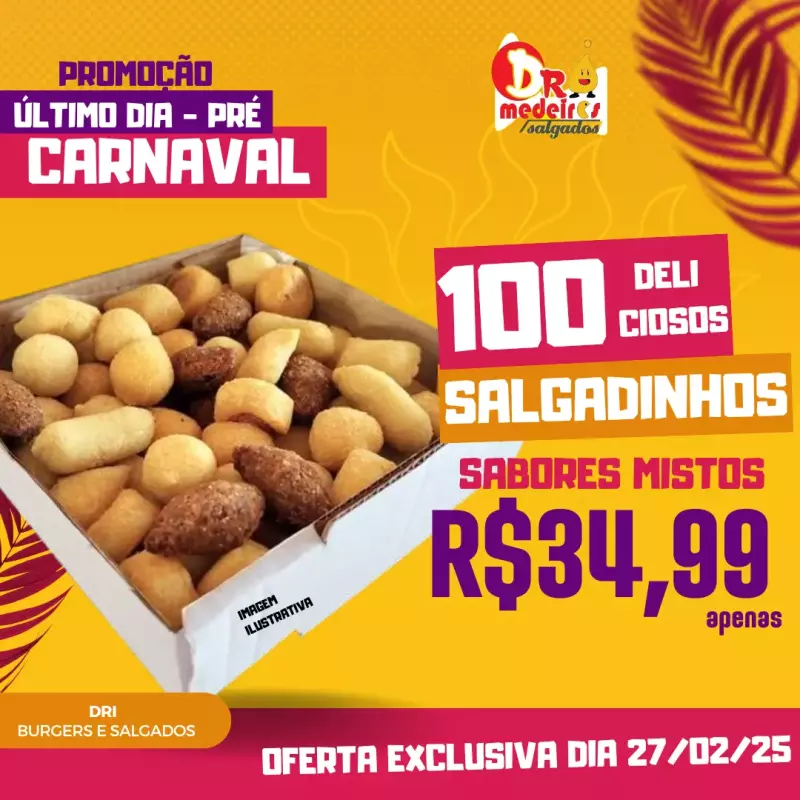 100 salgadinhos mistos