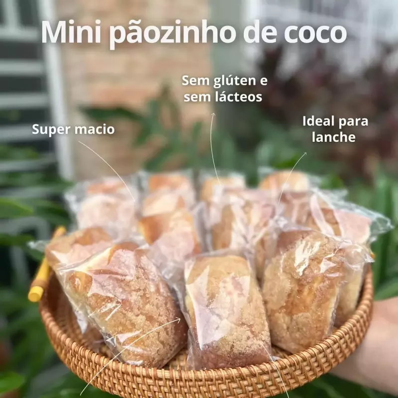 Mini pãozinho doce de Coco
