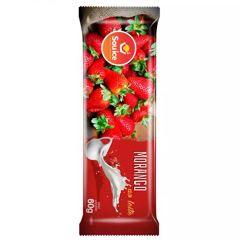 Picolé Morango.