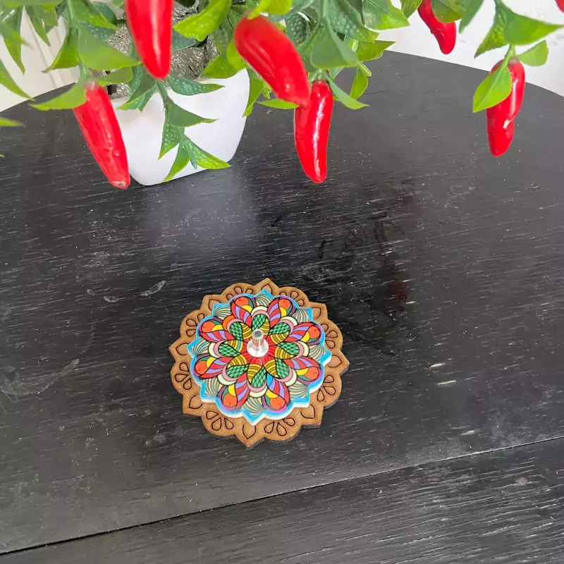 Incensario MDF Mandala Colorido