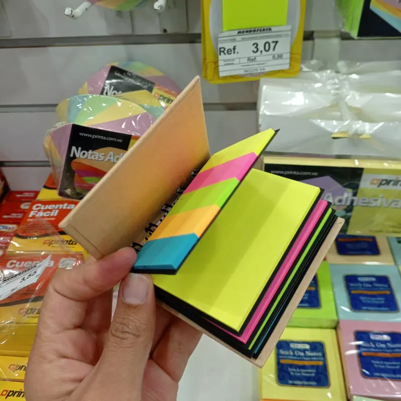 Libreta espiral notas adhesivas