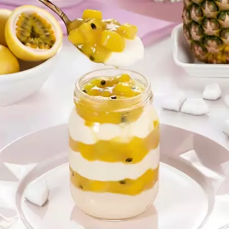 Pote Tropical Coco e Frutas Amarelas