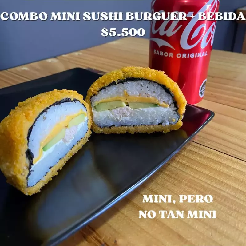 COMBO MINI SUSHI BURGER+BEBIDA 250
