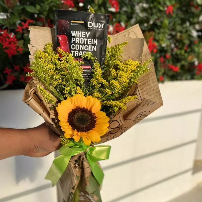 Unidade de girassol decorado + Whey