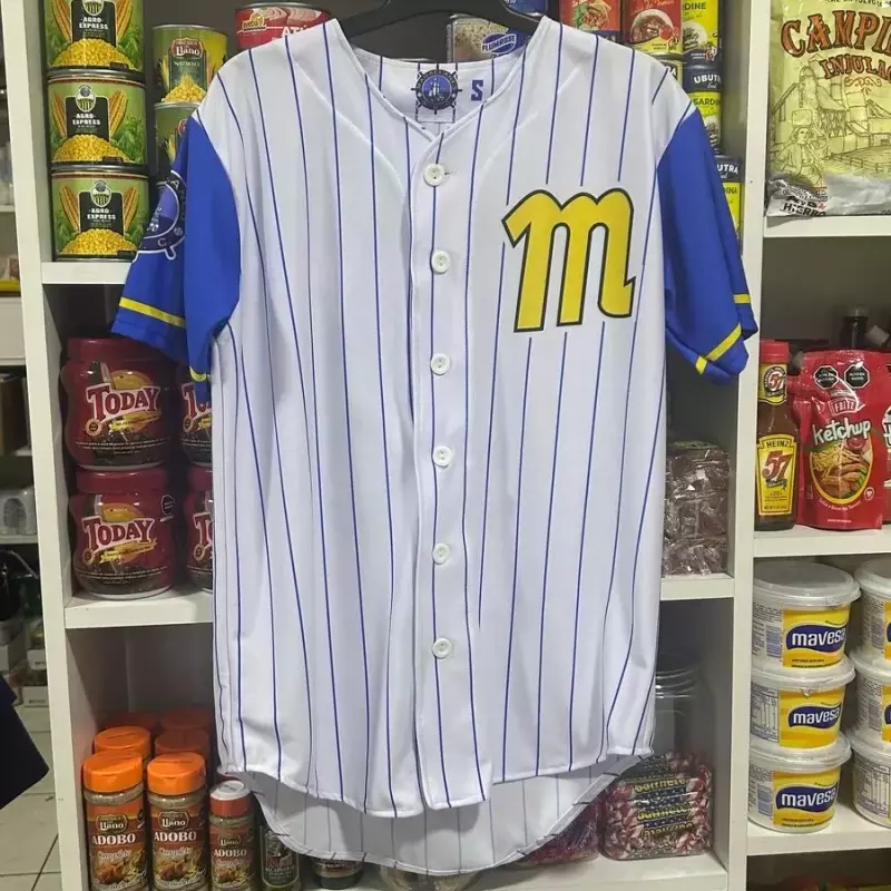 Camisa Magallanes blanca manga azul
