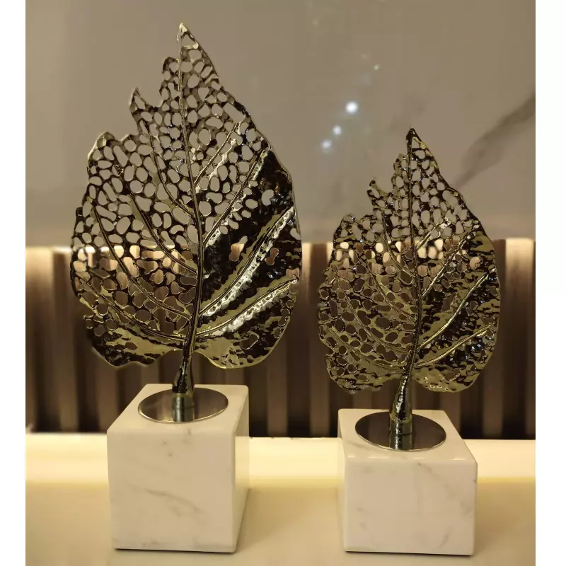 ADORNO HOJA PLATEADA 23487B-24487B