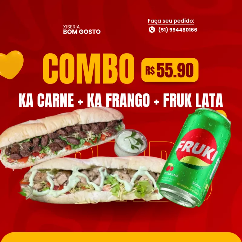 ka carne + ka frango+fruk lata