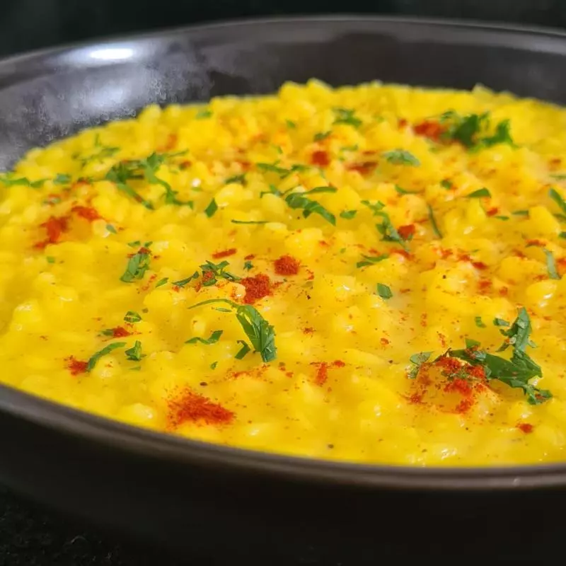 Risotto al azafrán