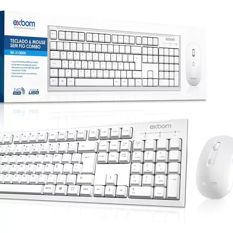 KIT TECLADO/MOUSE EXBOM BK-S1000K