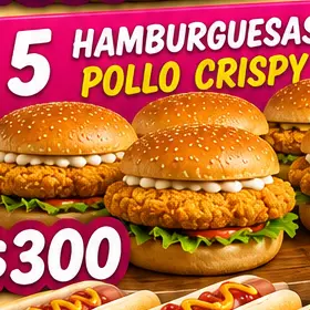 5 hamburguesas crispy