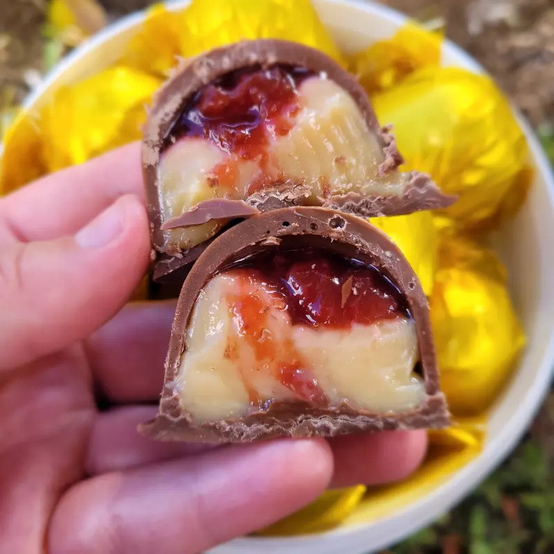 Trufa Ninho e geleia de morango