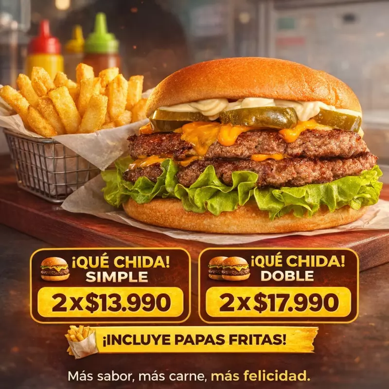 Promo 2 Chidas Dobles + Papas