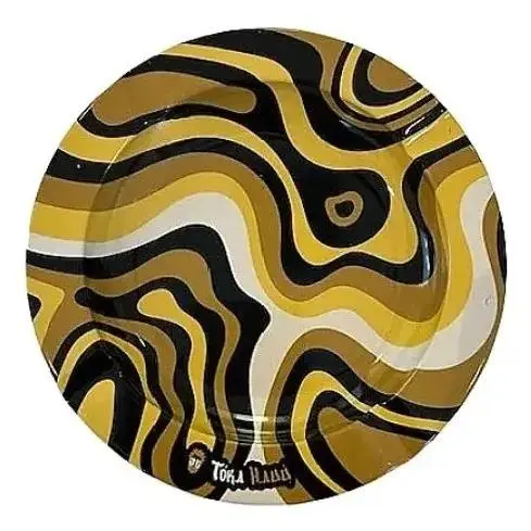 cinzeiro de metal - amarelo