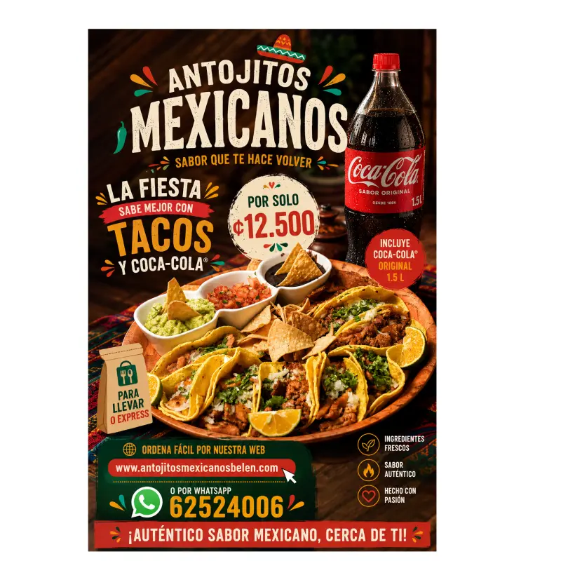 Tabla Tacos + Coca-Cola 1.5 Lt