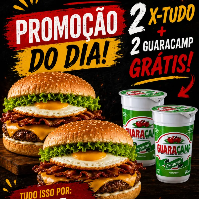 2 x tudo + 2 guaracamp grátis