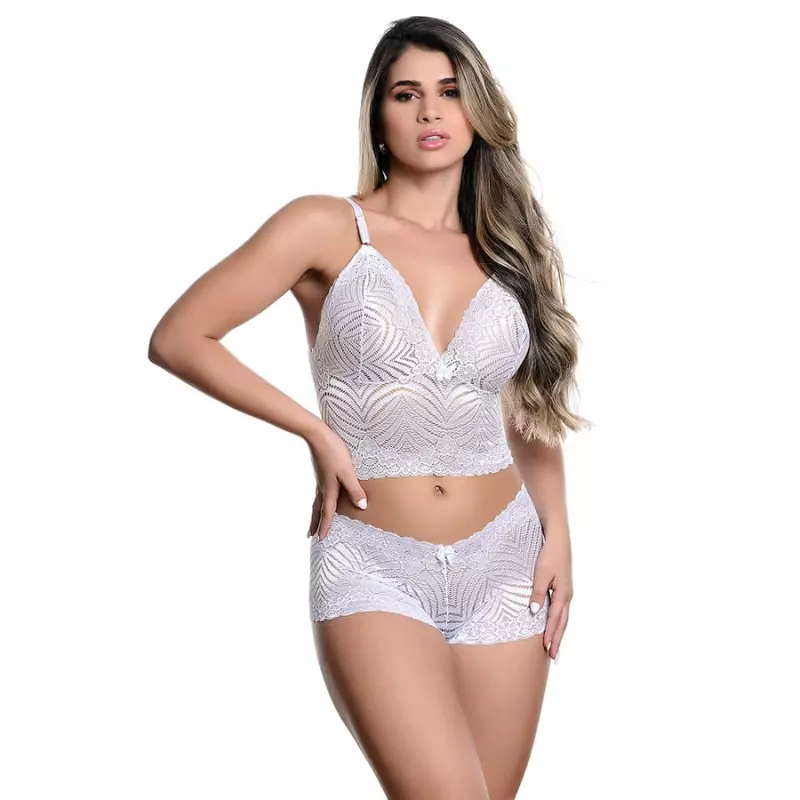 Conjunto Renda na cor Bege .