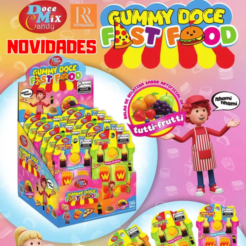 GUMMY DOCE FAST FOOD - 20UN