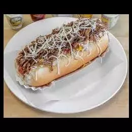 Perro con carne deshilachada