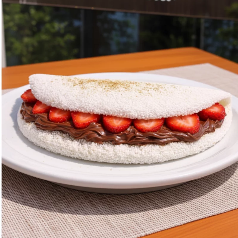 Tapioca de Nutella com Morango